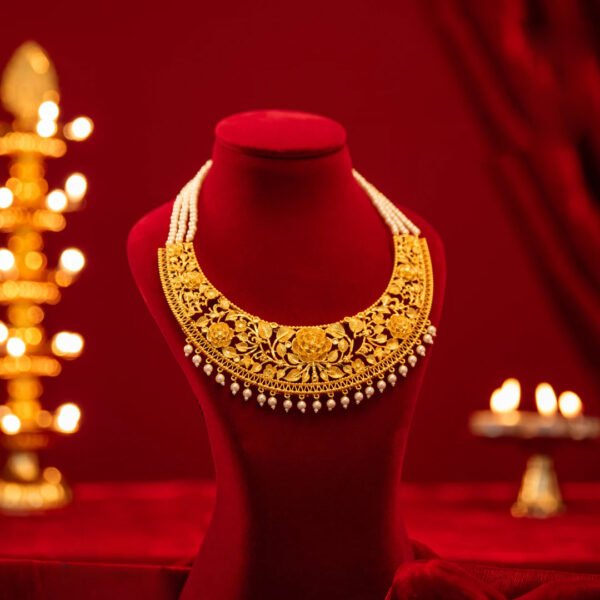 Premium Gold Plated Samprikta Pearl Necklace